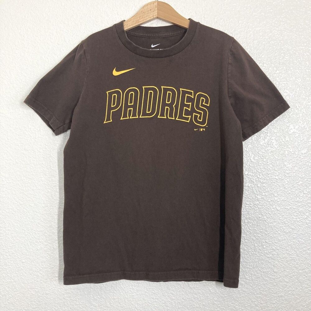 San Diego Padres Shirt Youth Medium Brown MLB Baseball Manny Machado 13 Nike Tee - Picture 1 of 9